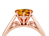 Rose gold Heart Cut Citrine Solitaire Engagement Ring with Cathedral Setting and Four-Prong Mount_70