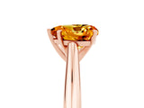 Rose gold Heart Cut Citrine Solitaire Engagement Ring with Cathedral Setting and Four-Prong Mount_71