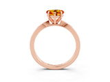 Rose gold Heart Cut Citrine Solitaire Engagement Ring with Classic Band and Four-Prong Setting_27