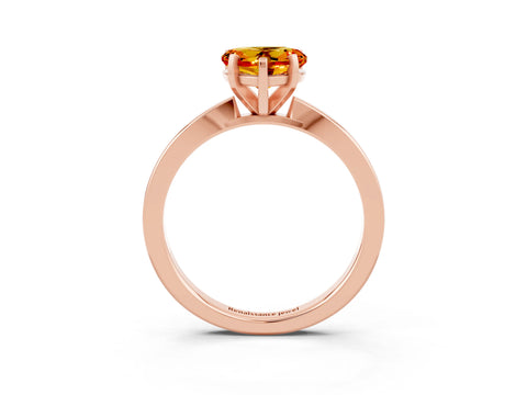Rose gold Heart Cut Citrine Solitaire Engagement Ring with Classic Band and Four-Prong Setting_27