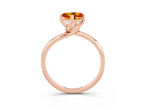 Rose gold Heart Cut Citrine Solitaire Engagement Ring with Four-Prong Setting and Classic Band_15