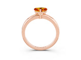Rose gold Heart Cut Citrine Solitaire Engagement Ring with Round Band and Four-Prong Setting_3