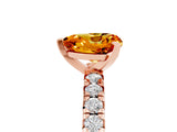Rose gold Heart Cut Citrine Solitaire Pavé Engagement Ring with Round Band and Prong Setting_17