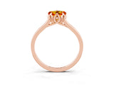 Rose gold Heart Cut Citrine Solitaire Ring with Flower Prong Setting and Classic Band_15