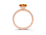 Rose gold Heart Cut Citrine Solitaire Ring with Pavé Band and Four-Prong Setting_27