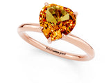 Rose gold Heart Cut Citrine Solitaire Ring with Thin Band and Four-Prong Setting_1
