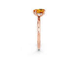 Rose gold Heart Cut Citrine Solitaire Ring with Thin Band and Four-Prong Setting_2