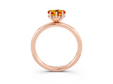 Rose gold Heart Cut Citrine Solitaire Ring with Thin Band and Four-Prong Setting_3