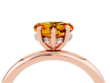 Rose gold Heart Cut Citrine Solitaire Ring with Thin Band and Four-Prong Setting_4