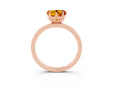 Rose gold Heart Cut Citrine Solitaire Ring with Thin Band and Prong Setting_15