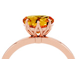 Rose gold Heart Cut Citrine Solitaire Ring with Thin Band and Prong Setting_16