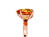 Rose gold Heart Cut Citrine Solitaire Ring with Thin Band and Prong Setting_17
