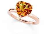 Rose gold Heart Cut Citrine Solitaire Ring with Thin Band and Prong Setting_25