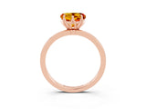 Rose gold Heart Cut Citrine Solitaire Ring with Thin Band and Prong Setting_27