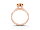 Rose gold Heart Cut Citrine Solitaire Ring with Wide Band and Prong Setting_3