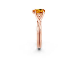 Rose gold Heart Cut Citrine Solitaire Twist Band Prong Setting Ring_38