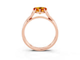 Rose gold Heart Cut Citrine Solitaire Twist Band Prong Setting Ring_39