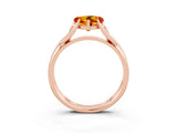 Rose gold Heart Cut Citrine Solitaire Twist Band Prong Setting Ring_40