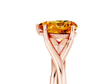 Rose gold Heart Cut Citrine Solitaire Twist Band Prong Setting Ring_41