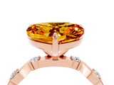 Rose gold Heart Cut Citrine Solitaire Twisted Band with Round  Accents and Prong Setting_16