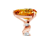 Rose gold Heart Cut Citrine Solitaire Twisted Band with Round  Accents and Prong Setting_17