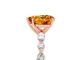 Rose gold Heart Cut Citrine Solitaire with Side Stones on a Pavé Band and Four-Prong Setting_5