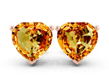 Rose gold Heart Cut Citrine Stud Earrings_12