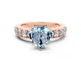 Rose gold Heart Cut Cut Channel Set Diamond Engagement Ring with Four-Prong Setting