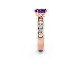 Rose gold Heart Cut Cut Channel Set Diamond Engagement Ring with Four-Prong Setting_2