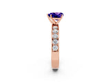 Rose gold Heart Cut Cut Channel Set Diamond Engagement Ring with Four-Prong Setting_2