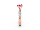Rose gold Heart Cut Cut Channel Set Diamond Engagement Ring with Four-Prong Setting_2