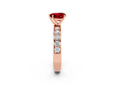 Rose gold Heart Cut Cut Channel Set Diamond Engagement Ring with Four-Prong Setting_2