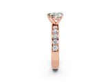 Rose gold Heart Cut Cut Channel Set Diamond Engagement Ring with Four-Prong Setting_2