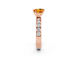 Rose gold Heart Cut Cut Channel Set Diamond Engagement Ring with Four-Prong Setting_2