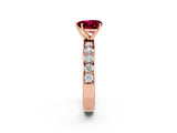 Rose gold Heart Cut Cut Channel Set Diamond Engagement Ring with Four-Prong Setting_2