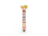 Rose gold Heart Cut Cut Channel Set Diamond Engagement Ring with Four-Prong Setting_2