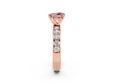 Rose gold Heart Cut Cut Channel Set Diamond Engagement Ring with Four-Prong Setting_2