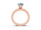 Rose gold Heart Cut Cut Channel Set Diamond Engagement Ring with Four-Prong Setting_3