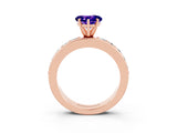 Rose gold Heart Cut Cut Channel Set Diamond Engagement Ring with Four-Prong Setting_3