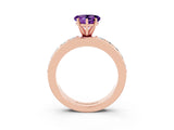 Rose gold Heart Cut Cut Channel Set Diamond Engagement Ring with Four-Prong Setting_3