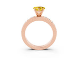 Rose gold Heart Cut Cut Channel Set Diamond Engagement Ring with Four-Prong Setting_3