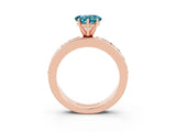 Rose gold Heart Cut Cut Channel Set Diamond Engagement Ring with Four-Prong Setting_3