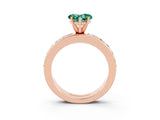Rose gold Heart Cut Cut Channel Set Diamond Engagement Ring with Four-Prong Setting_3