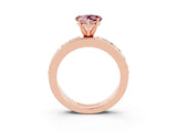 Rose gold Heart Cut Cut Channel Set Diamond Engagement Ring with Four-Prong Setting_3