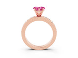 Rose gold Heart Cut Cut Channel Set Diamond Engagement Ring with Four-Prong Setting_3