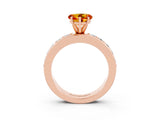 Rose gold Heart Cut Cut Channel Set Diamond Engagement Ring with Four-Prong Setting_3