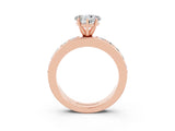 Rose gold Heart Cut Cut Channel Set Diamond Engagement Ring with Four-Prong Setting_3