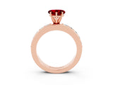 Rose gold Heart Cut Cut Channel Set Diamond Engagement Ring with Four-Prong Setting_3