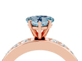 Rose gold Heart Cut Cut Channel Set Diamond Engagement Ring with Four-Prong Setting_4