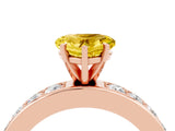 Rose gold Heart Cut Cut Channel Set Diamond Engagement Ring with Four-Prong Setting_4